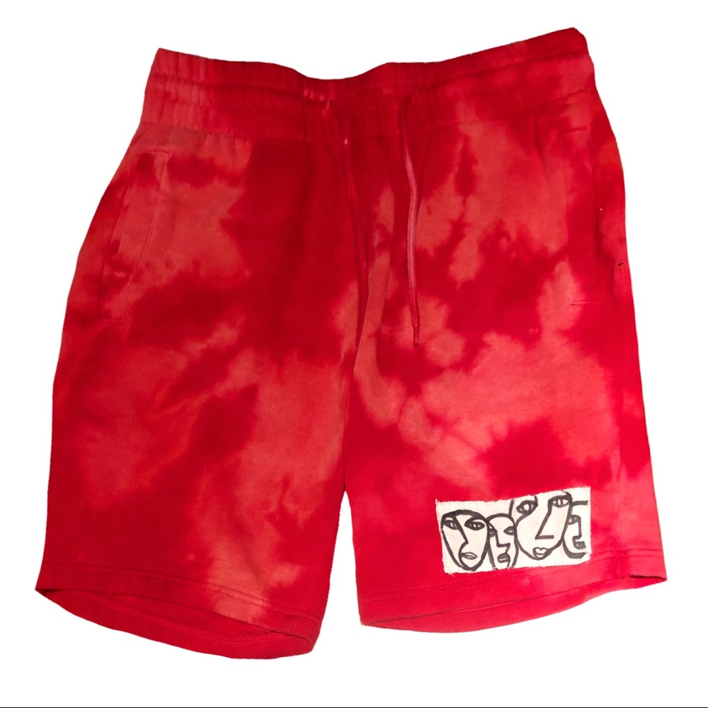 1/1 Custom Bleach Tie Dye Shorts with Custom Patch